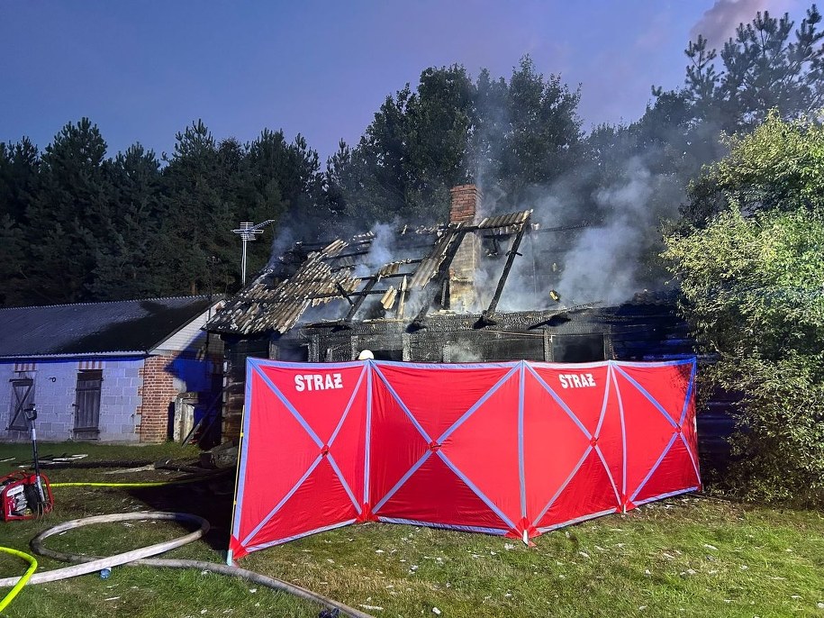 Zdjęcie z akcji gaśniczej /KPP Parczew /Policja