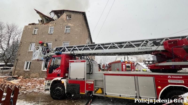 Zdjęcie z miejsca eksplozji /Policja Jelenia Góra /Policja