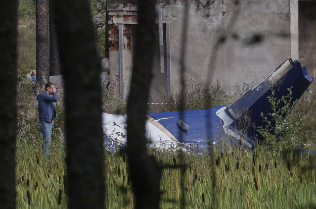 Zdjęcie z miejsca katastrofy samolotu Jewgienija Prigożyna /ANATOLY MALTSEV  /PAP/EPA