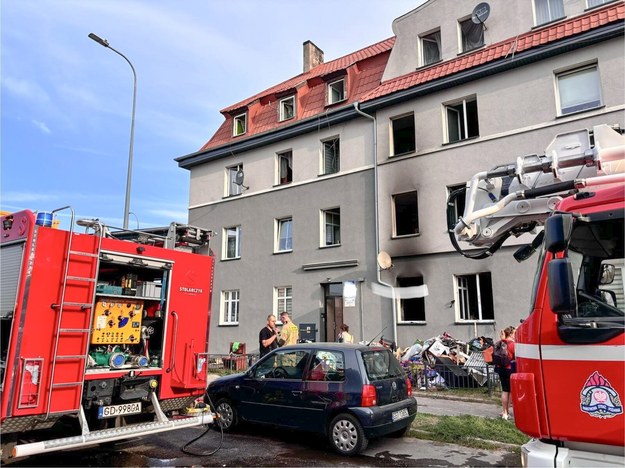 Zdjęcie z miejsca pożaru /KP PSP Starogard Gdański /PAP