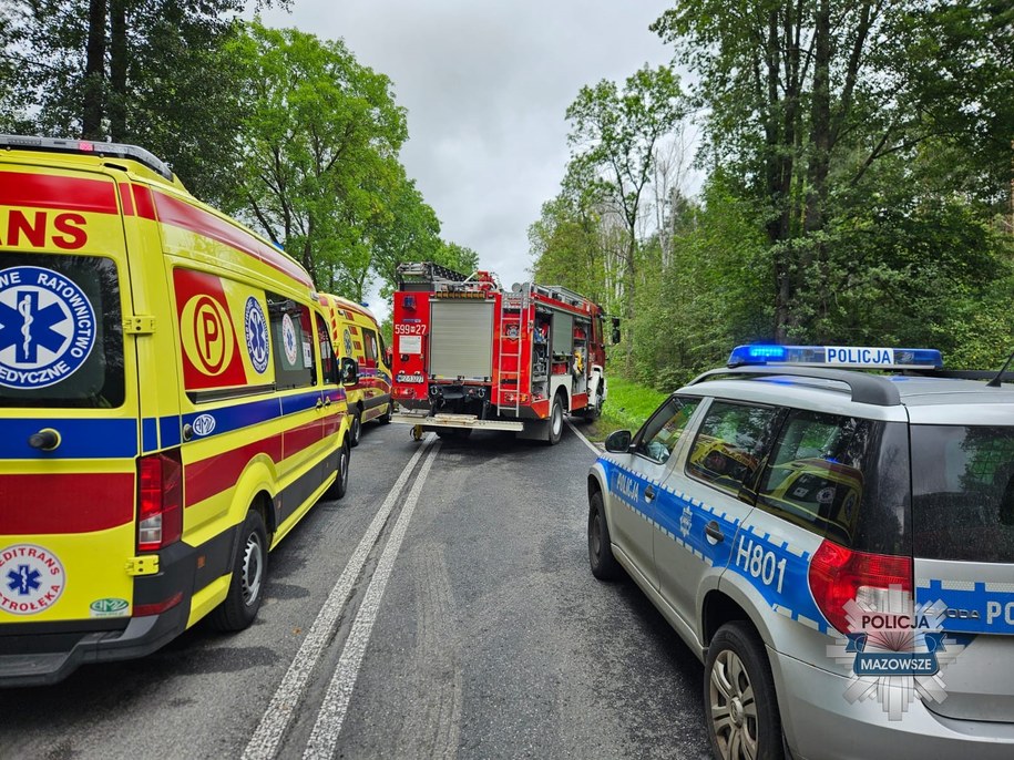Zdjęcie z miejsca tragedii na DK 57 /Policja Mazowiecka  /