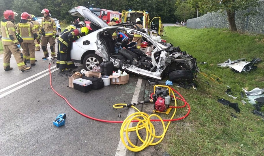 Zdjęcie z miejsca wypadku na drodze krajowej nr 51 /Gmina Dywity /Facebook