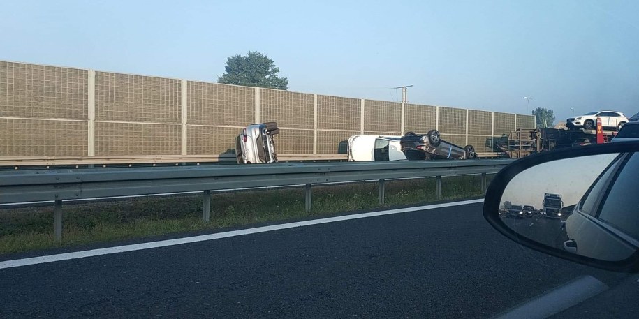 Zdjęcie z miejsca wypadku pod Grójcem /foto. Gorąca Linia RMF  FM /