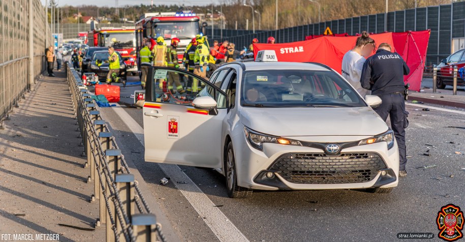 Zdjęcie z miejsca wypadku w Łomiankach /Marcel Metzger/OSP Łomianki /