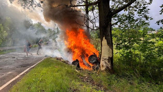 Zdjęcie z miejsca wypadku w okolicach Bartnicy /Gorąca Linia RMF FM