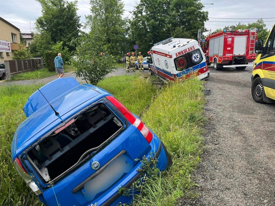 Zdjęcie z miejsca wypadku w Skawinie /Fotografia Ratownicza Skawina /Facebook