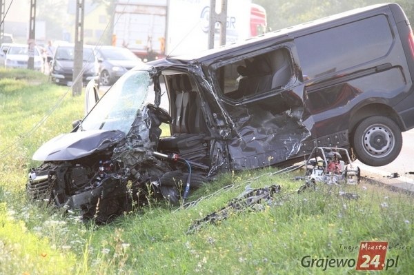 Zdjęcie z miejsca wypadku /grajewo24.pl /