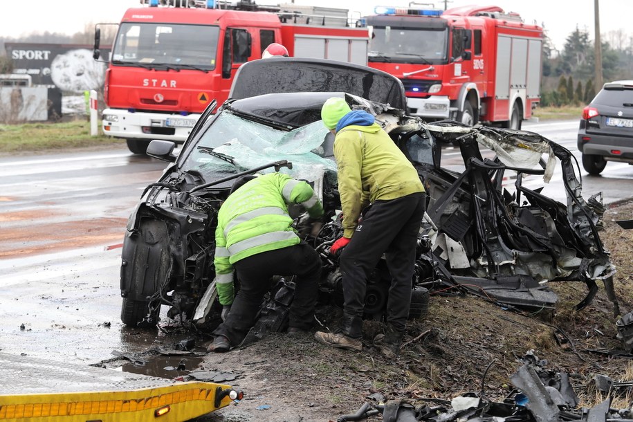 Zdjęcie z miejsca wypadku /Roman Zawistowski /PAP
