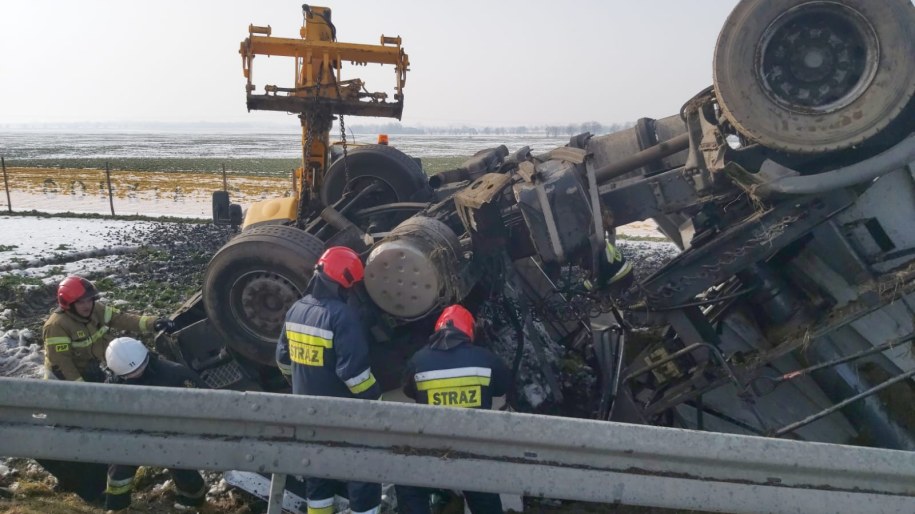 Zdjęcie z miejsca wypadku /KMP Elbląg /