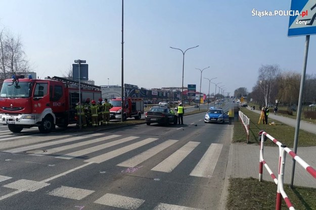 Zdjęcie z miejsca wypadku /foto. KMP Żory /