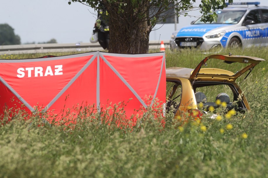 Zdjęcie z miejsca wypadku /Roman Zawistowski /PAP