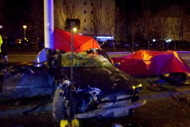 Zdjęcie z miejsca wypadku /Policja Lubelska /PAP