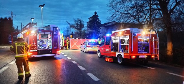Zdjęcie z miejsca wypadku /Komenda Powiatowa Państwowej Straży Pożarnej w Zawierciu /Facebook