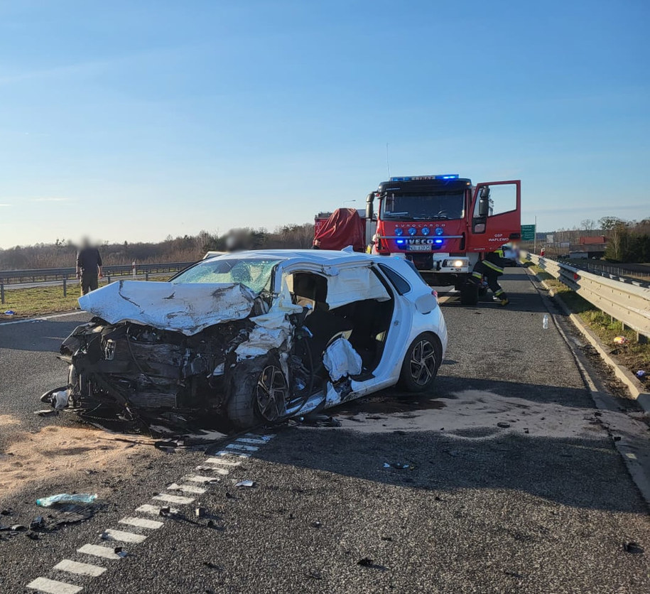 Zdjęcie z miejsca wypadku. /Policja Olsztyn /