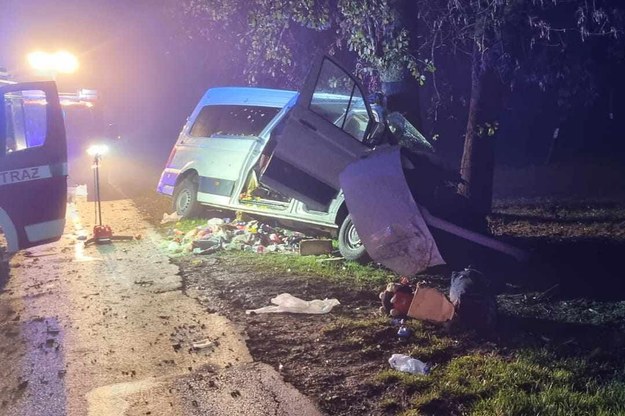 Zdjęcie z miejsca wypadku /KP PSP w Hrubieszowie /PAP