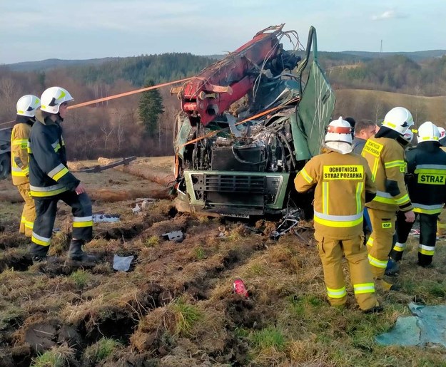 Zdjęcie z miejsca wypadku /KMP Przemyśl /Policja