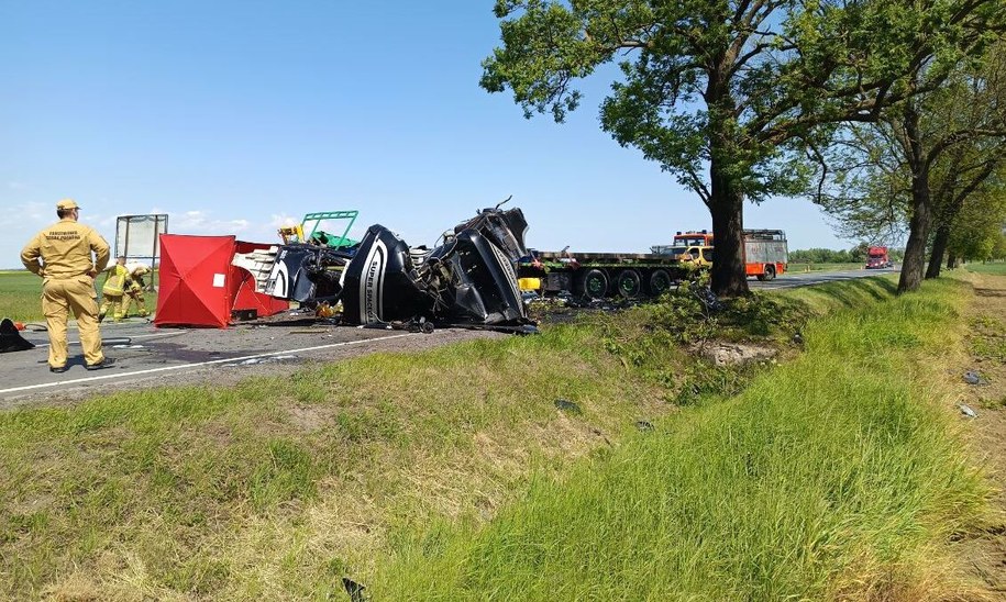Zdjęcie z miejsca wypadku /PSP Malbork  /