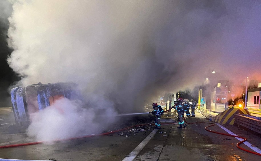 Zdjęcie z miejsca wypadku /KP PSP Sulęcin /Państwowa Straż Pożarna