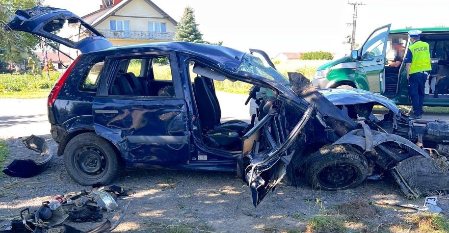 Zdjęcie z miejsca wypadku /KMP Lublin /Policja
