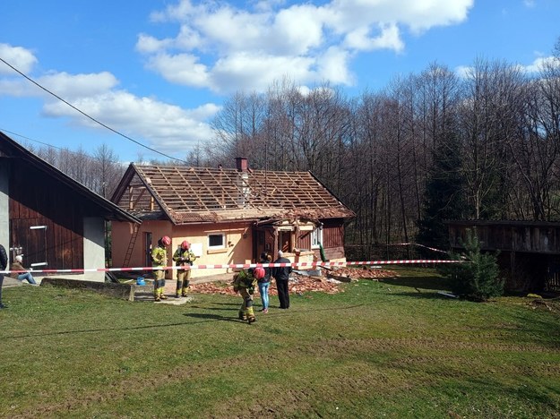 Zdjęcie z miejsca zdarzenia /KP PSP w Strzyżowie  /