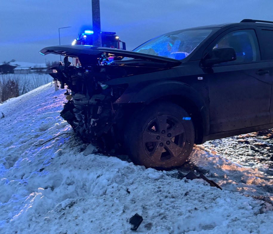 Zdjęcie z miejsca zdarzenia /KPP Bytów /