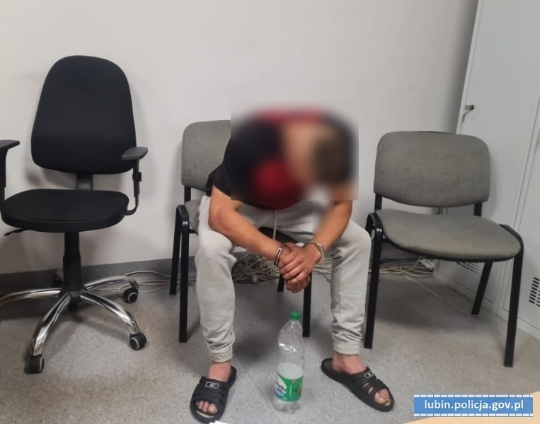 Zdjęcie z zatrzymania 26-latka. /Dolnośląska Policja /