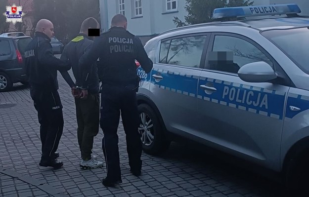 Zdjęcie z zatrzymania jednego z mężczyzn. /Lubelska Policja /