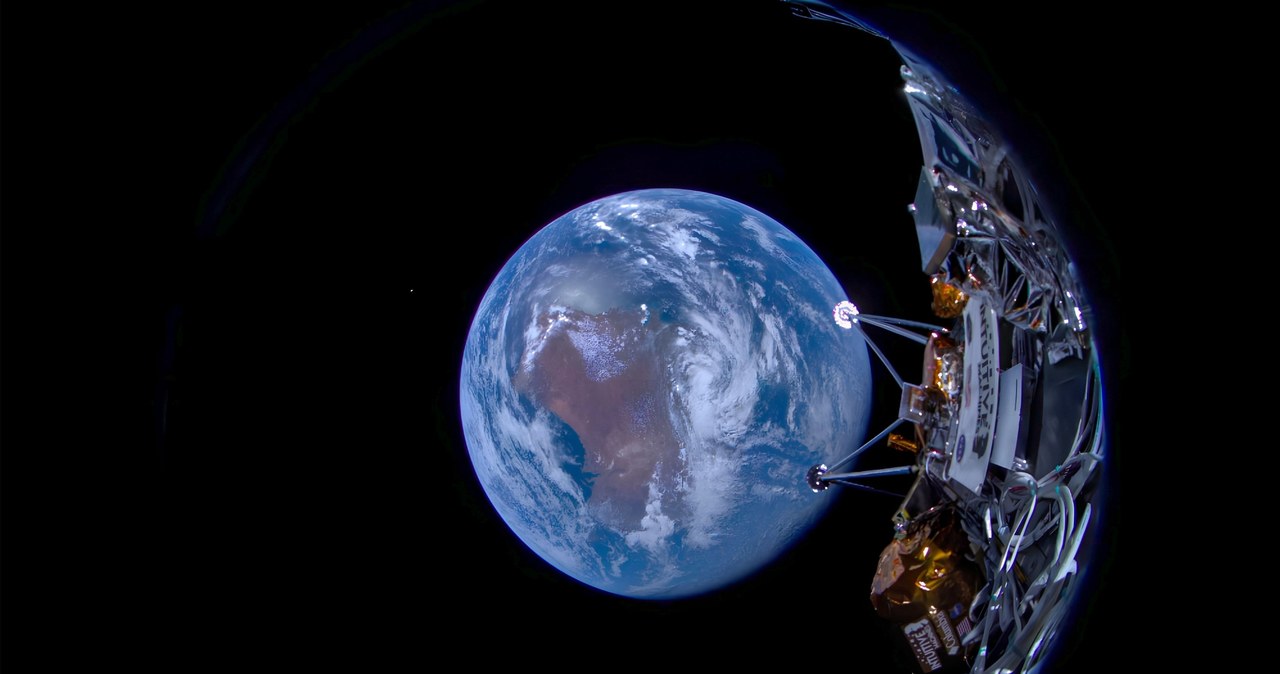 Zdjęcie Ziemi z lądownika Odysseus firmy Intuitive Machines. /Intuitive Machines /materiał zewnętrzny