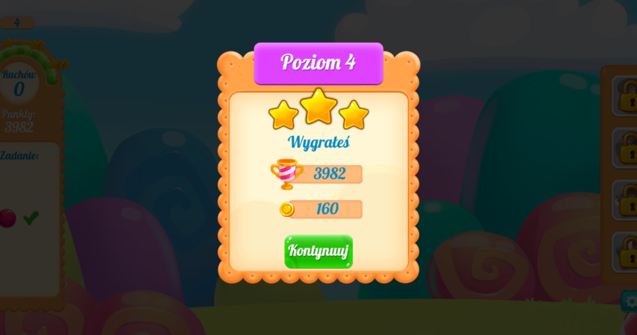 Zdobycie kolejnego poziomu gry online za darmo Candy Rain 7 /Click.pl