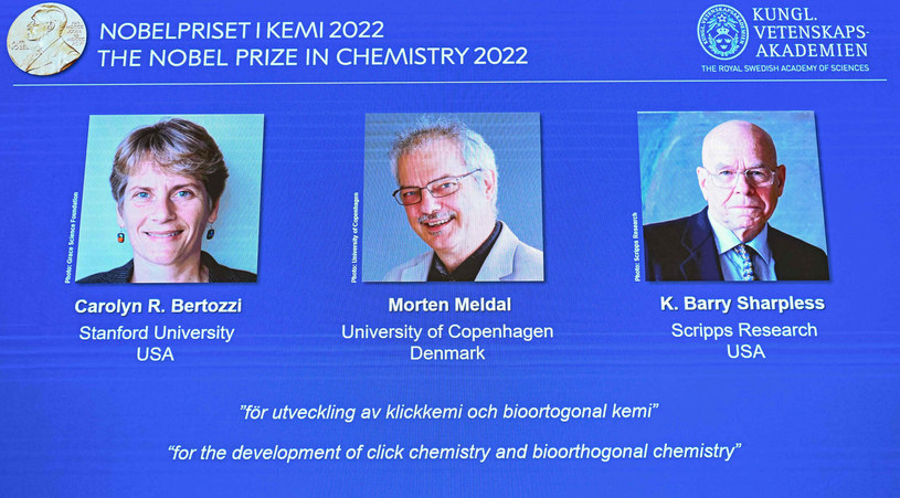 Zdobywcy Nagrody Nobla 2022 w dziedzinie chemii /JONATHAN NACKSTRAND/AFP/East News /East News