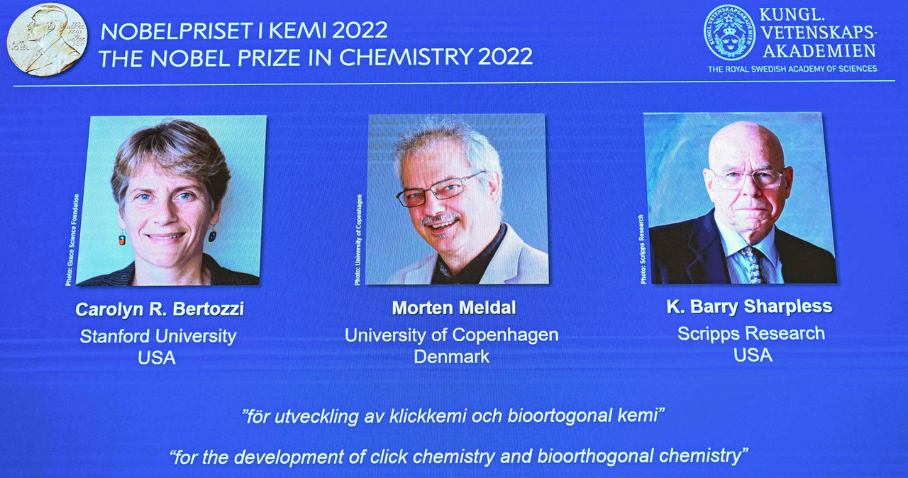 Zdobywcy Nagrody Nobla 2022 w dziedzinie chemii /JONATHAN NACKSTRAND/AFP/East News /East News