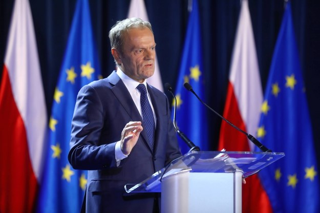 zef Rady Europejskiej Donald Tusk podczas swojego wykładu w Warszawie /Rafał Guza /PAP