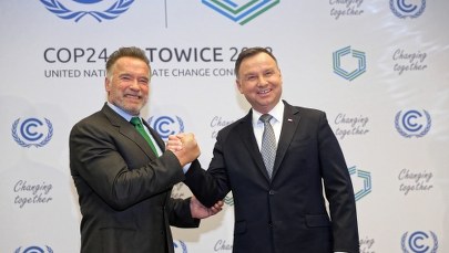 Żelazny uścisk. Duda spotkał się w Katowicach ze Schwarzeneggerem