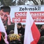 "Zełenski! Oddaj nasze 100 miliardów!". Pikieta Konfederacji przed Sejmem
