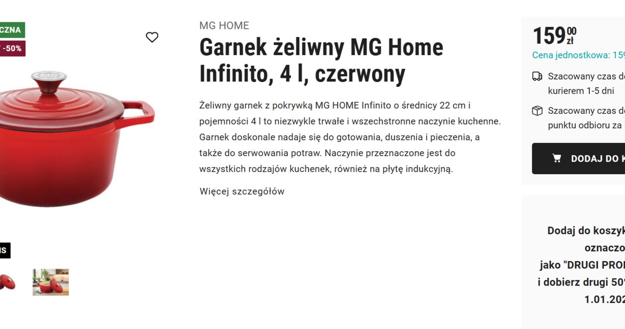 Żeliwne garnki od Magdy Gessler 50% taniej w Biedronce! Nie przegap okazji! /Biedronka Home