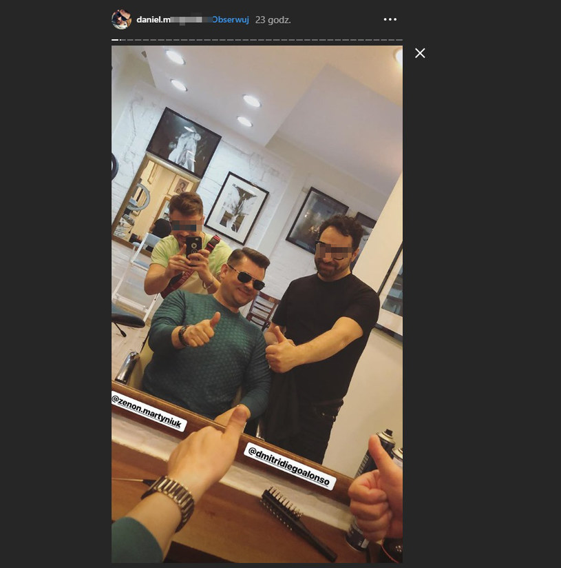 Zenek Martyniuk u fryzjera (Screen z instagram.com/daniel.martyniuk) /Instagram /Instagram