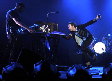 Zespół Coldplay na koncercie w Barcelonie, 17 czerwca 2008 /AFP