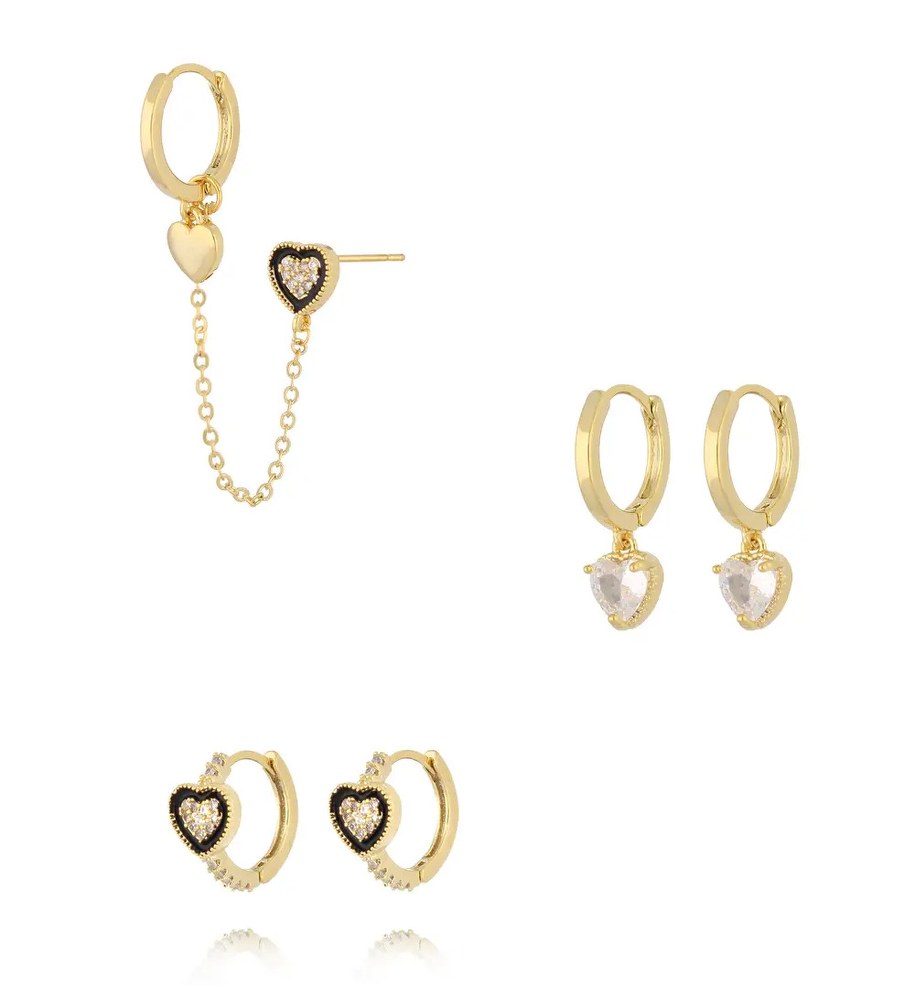 Zestaw kolczyków z sercami KMB0059 fot. bydziubeka.pl /Materiały prasowe