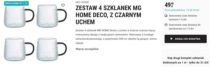 Zestaw szklanek za 1 zł w Biedronka Home! /Biedronka Home /INTERIA.PL