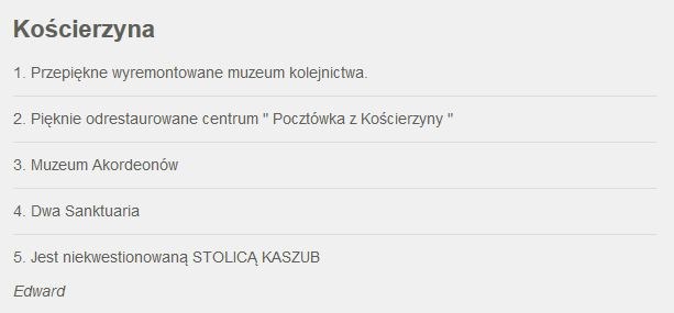 Zgłoszenie Kościerzyny /RMF FM