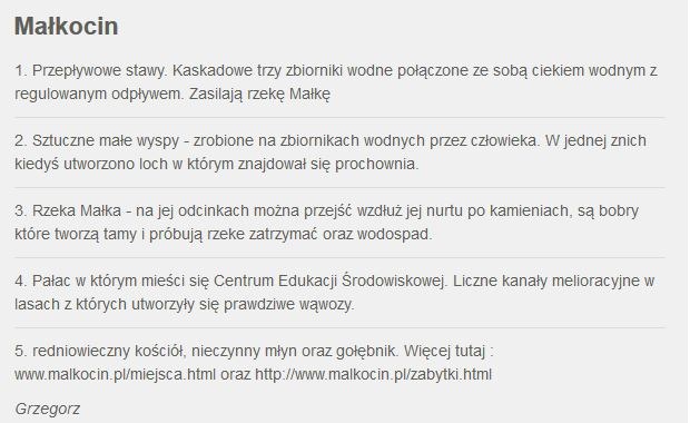 Zgłoszenie Małkocina /RMF FM