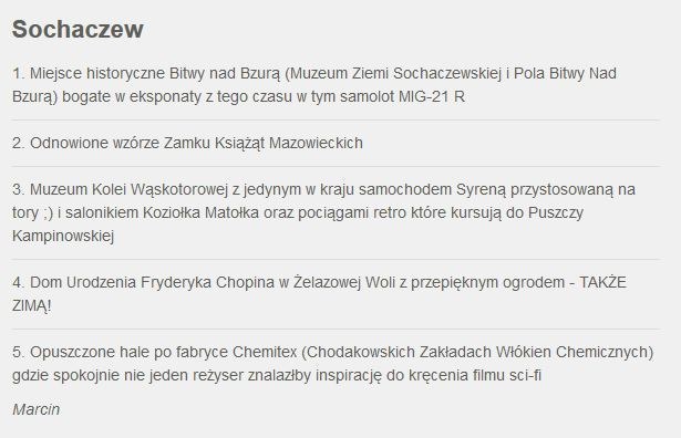 Zgłoszenie Sochaczewa do Faktów z Twojego Miasta /RMF FM