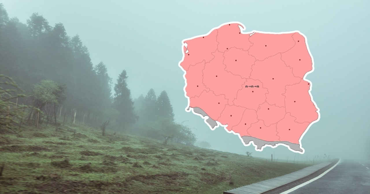 Zgniły wyż Zayyan wciąż kształtuje pogodę w Polsce. Oznacza to znowu duże zachmurzenie, mgły i miejscowe mżawki. Wieczorem mgły zapewne wrócą w większości kraju /zhaokai6035/123rf/IMGW /