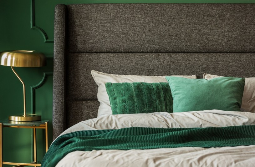 Zielona barwa to odpowiedni wybór do sypialni. W takiej przestrzeni będziemy spokojnie zasypiać. /123RF/PICSEL