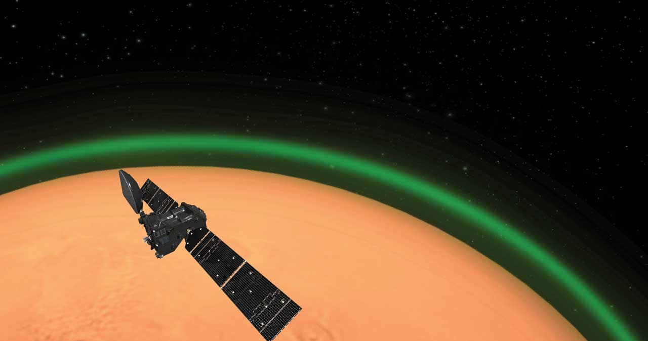 Zielona poświata wokół Marsa została dostrzeżona po raz pierwszy w historii /materiały prasowe