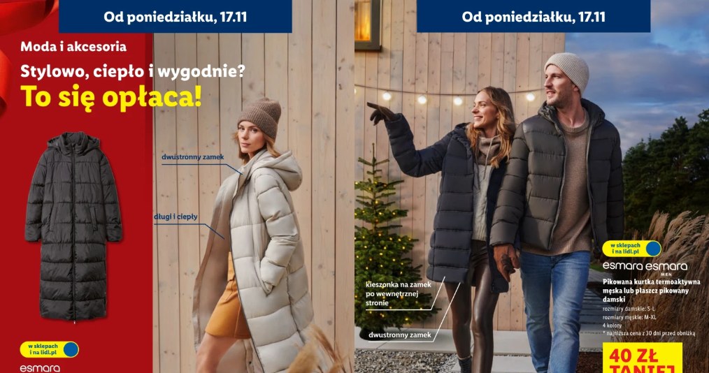 Zimowa oferta Lidla – płaszcze i kurtki Esmara tańsze o 40 zł /Lidl /INTERIA.PL