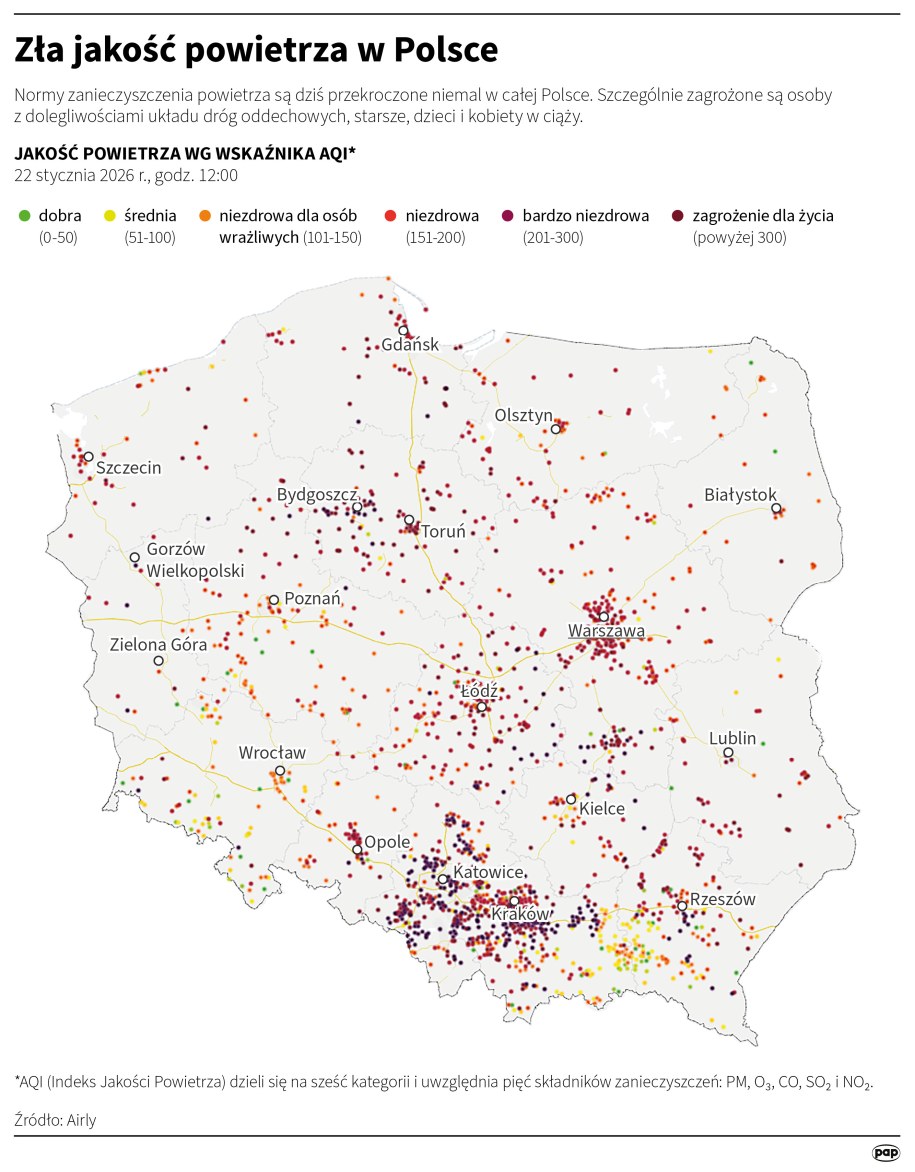 Zła jakość powietrza w Polsce /Mateusz Krymski /PAP