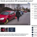 Źle zaparkowany samochód prezydenta Dudy z blokadą