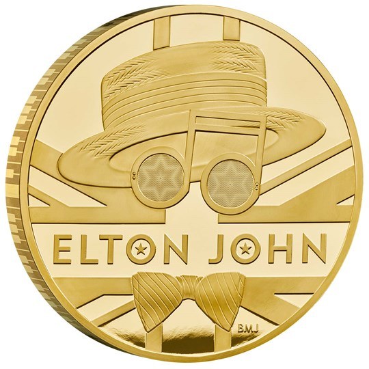 Złota moneta poświęcona Eltonowi Johnowi /THE ROYAL MINT /