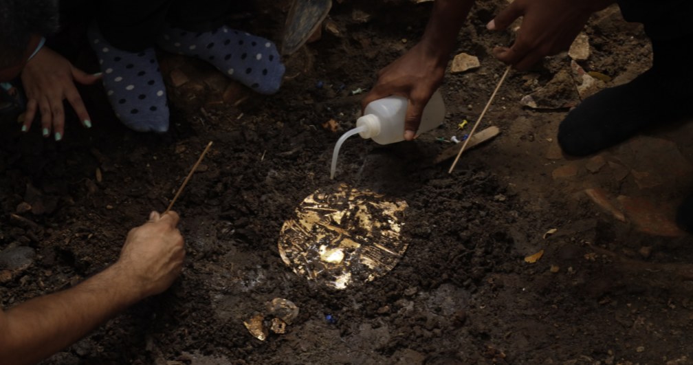 Złote dyski odnalezione w grobowcu w Panamie /Ministry of Culture of Panama /materiały prasowe